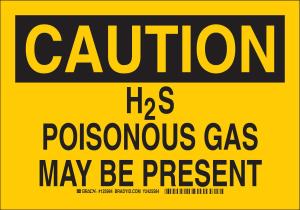 Brady® chemical, biohazard, and hazardous material signs: H2S poisonous gas