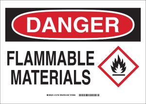 Brady® chemical, biohazard, and hazardous material signs: flammable gas