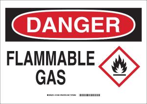 Brady® chemical, biohazard, and hazardous material signs: flammable gas