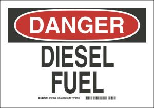 Brady® chemical, biohazard, and hazardous material signs: diesel fuel