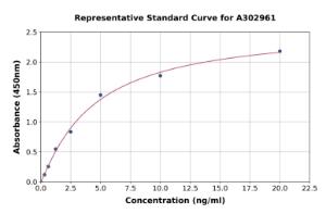 Representative standard curve for Human GPCR GPR124 ELISA kit (A302961)