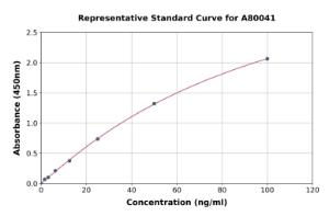 Representative standard curve for Rat IgG ELISA kit (A80041)