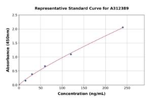 Representative standard curve for Human ADAMTSL2 ELISA kit (A312389)