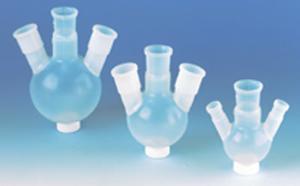 Round-Bottom Boiling Flasks with Three Angled Necks, Heavy Wall, Chemglass