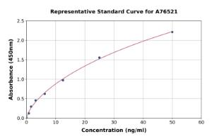 Representative standard curve for Human Fascin ELISA kit (A76521)