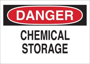 Brady® chemical, biohazard, and hazardous material signs: chemical storage