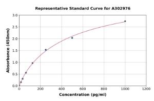 Representative standard curve for Human FAM3C/ILEI ELISA kit (A302976)