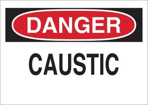 Brady® chemical, biohazard, and hazardous material sign: caustic