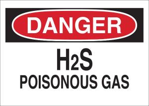 Brady® chemical, biohazard, and hazardous material signs: H2S poisonous gas