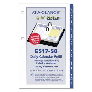 AT-A-GLANCE® Two-Color QuickNotes® Daily Desk Calendar Refill, Essendant