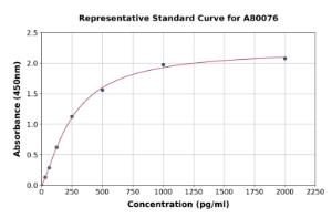 Representative standard curve for Rat GDF8/Myostatin ELISA kit (A80076)