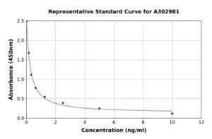 Representative standard curve for Human 10-HETE ELISA kit (A302981)