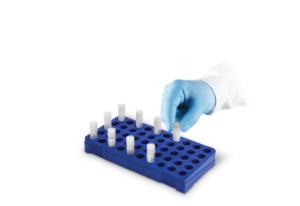 Cryogenic vial rack 50-place blue