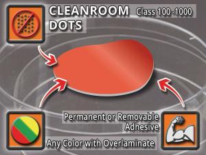 Chemical-Resistant Cleanroom Labels, Dot, CleanMark®, LG INTERNATIONAL