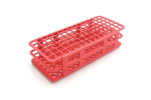 Fold + snap tube rack 13 mm 90-place red