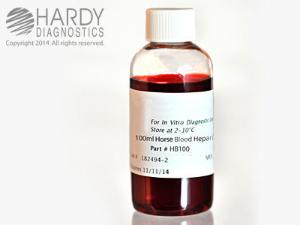 Hemostat Blood, Horse, with Heparin, Hardy Diagnostics