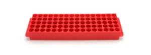 80-well microtube rack red