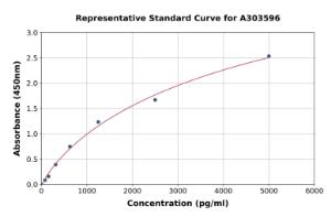 Representative standard curve for Mouse Hes1 ELISA kit (A303596)