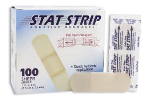 American®  White Cross Sheer Adhesive Strips, Sterile, 1" x 3"