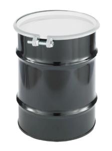 Drum 10 gal. steel black open bolt lid PL36