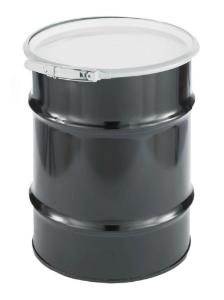 Drum 10 gal. steel black lever lock lid PL36