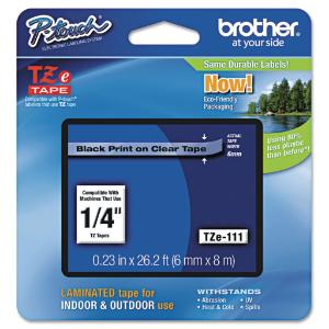 Brother® P-Touch® TZ/TZe Series Standard Adhesive Laminated Labeling Tape, Essendant