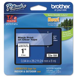 Brother® P-Touch® TZ/TZe Series Standard Adhesive Laminated Labeling Tape, Essendant