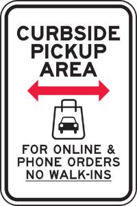 Parking sign - Curbside pickup area