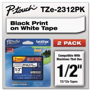 Brother® P-Touch® TZ/TZe Series Standard Adhesive Laminated Labeling Tape, Essendant