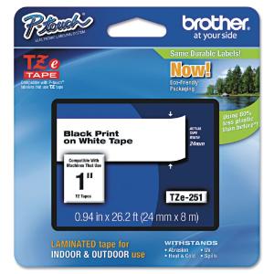 Brother® P-Touch® TZ/TZe Series Standard Adhesive Laminated Labeling Tape, Essendant