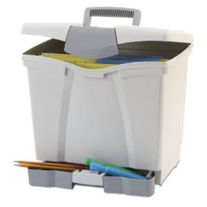 Storex Portable File Box with Drawer