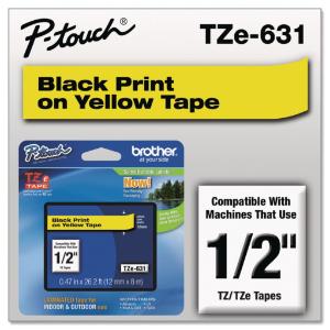 Brother® P-Touch® TZ/TZe Series Standard Adhesive Laminated Labeling Tape, Essendant