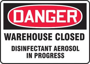 Sign - Danger warehouse