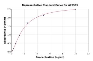 Representative standard curve for Mouse FOXO3A ELISA kit (A76565)