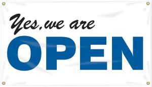 Banner - Yes we are open