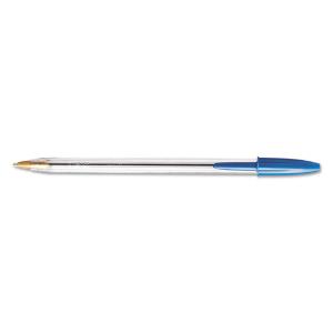 Ball pen, clear barrel, blue ink, medium, 1.0 Mm