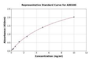 Representative standard curve for Rat Ornithine Decarboxylase/ODC1 ELISA kit (A80100)