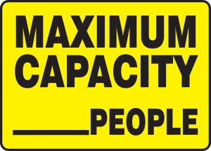 Sign - Maximum capacity