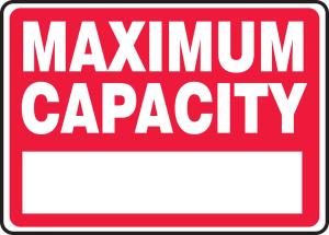 Sign - Maximum capacity