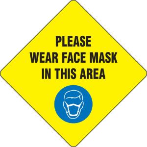 Please wear face, floor sign