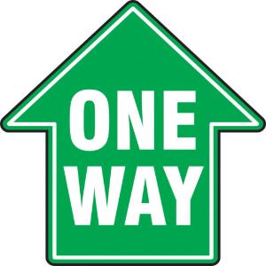 One way, floor sign