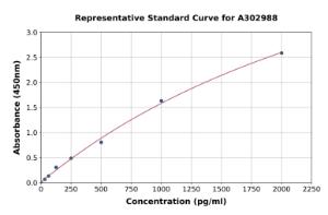 Representative standard curve for Human IL-17 A/F ELISA kit (A302988)
