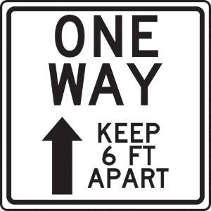 One way keep, 6', floor sign