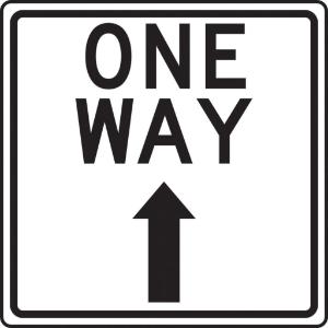 One way, floor sign