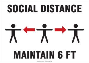 Social distance, sign