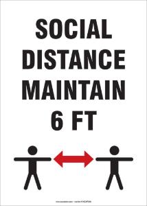 Social distance, sign