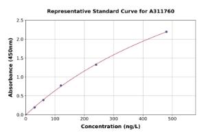 Representative standard curve for Human Jagged 2 / JAG2 ELISA kit (A311760)