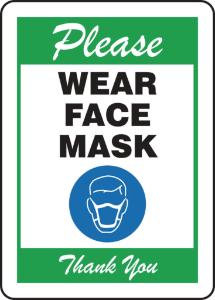 Please wear face sign