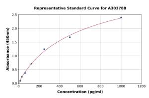 Representative standard curve for Rat SOX9 ELISA kit (A303788)
