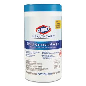 Bleach Germicidal Wipes, 6×5, Unscented, 150/Canister, 6 Canisters/Carton